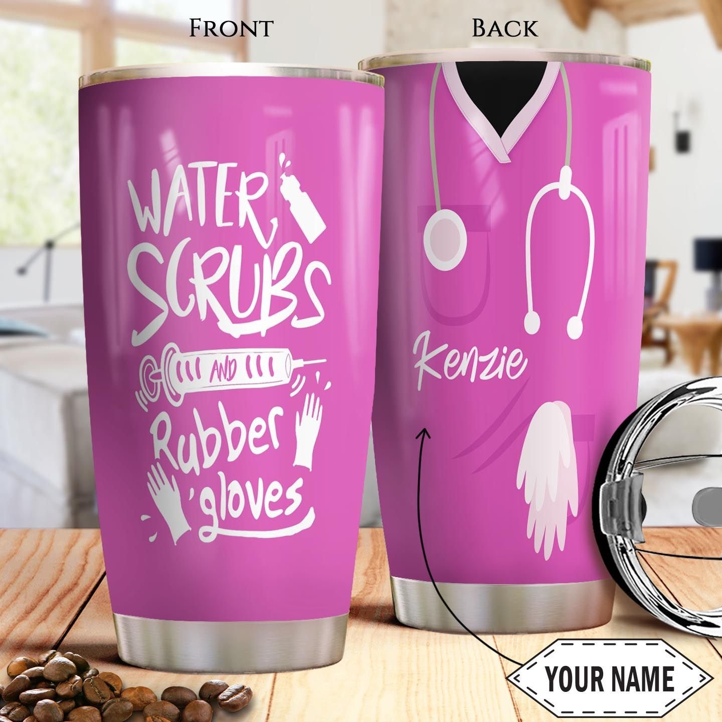 nurse personalized stainless steel tumbler 3594