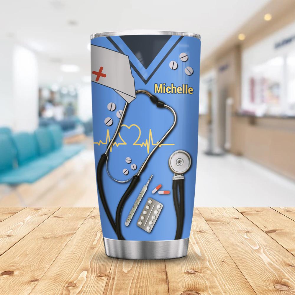 nurse to my daughter uniform personalized stainless steel tumbler 6069