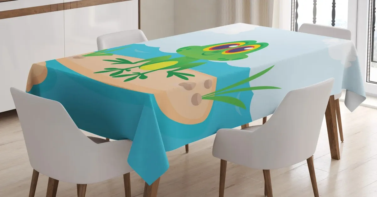 nursery cartoon animal scene 3d printed tablecloth table decor 3770