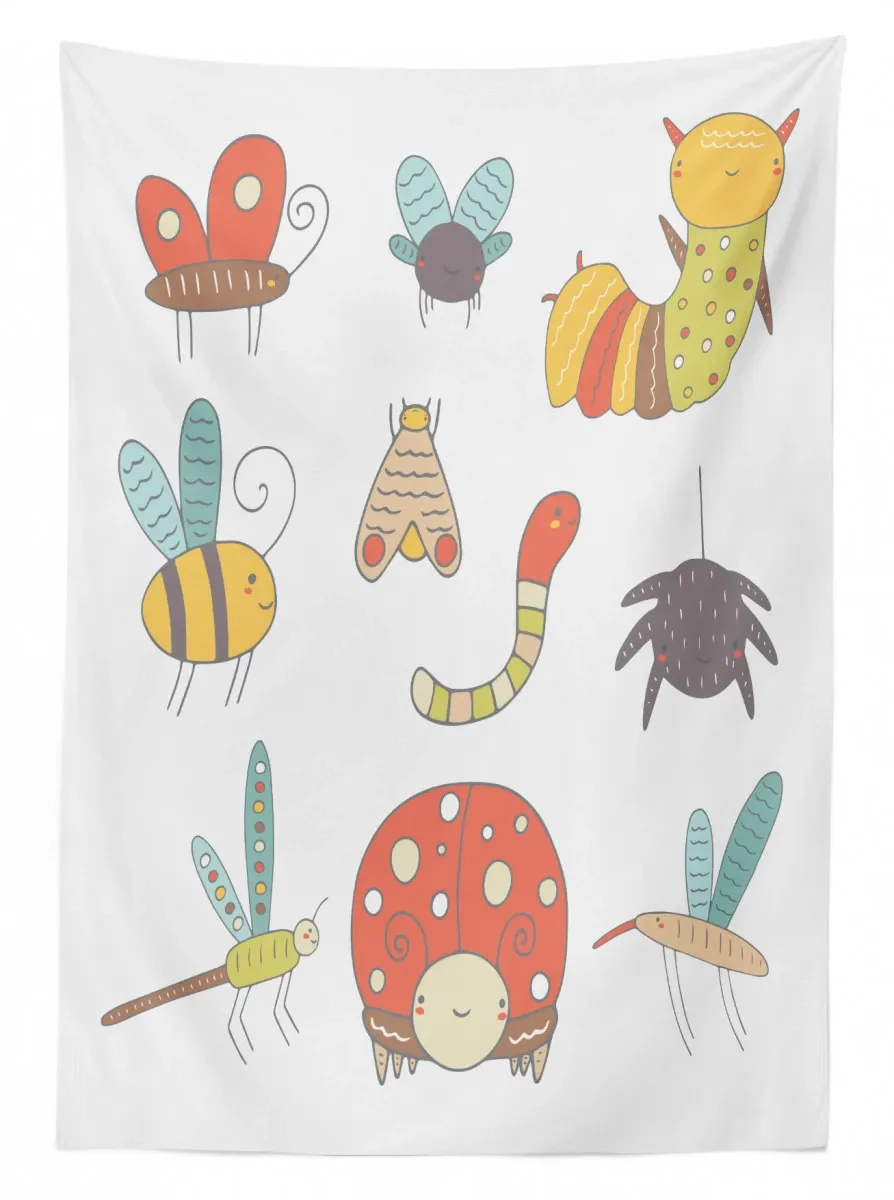 nursery doodle bugs 3d printed tablecloth table decor 4570