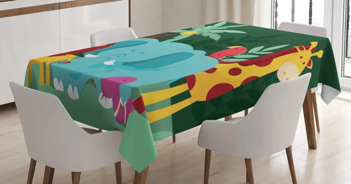 nursery jungle composition 3d printed tablecloth table decor 7455