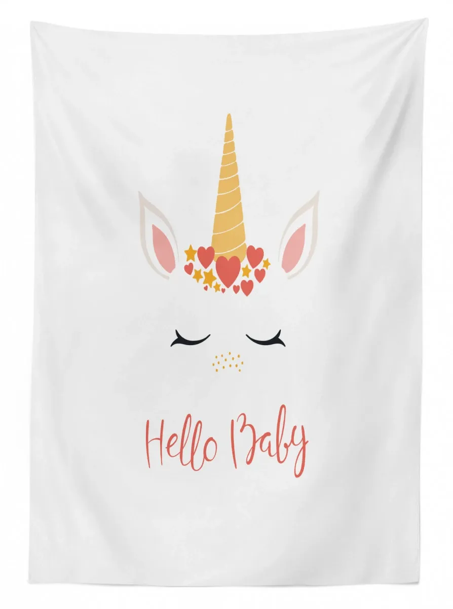 nursery lettering horns 3d printed tablecloth table decor 6136