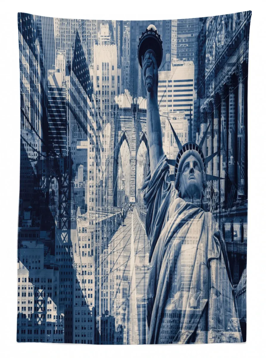 ny liberty 3d printed tablecloth table decor 3546