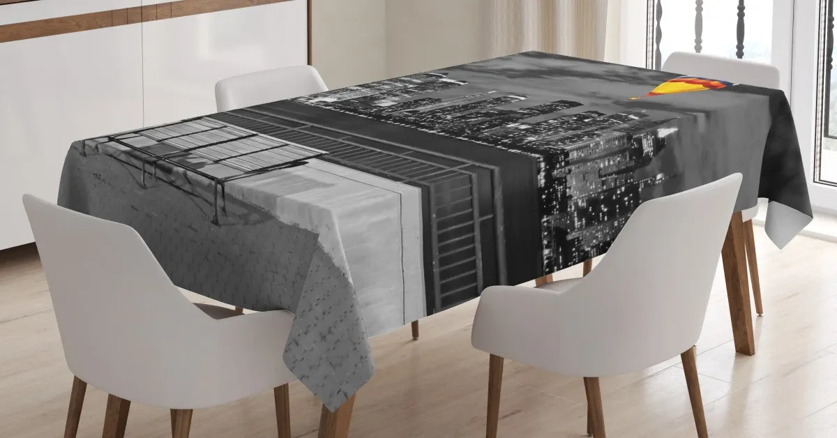 nyc skyline 3d printed tablecloth table decor 1976
