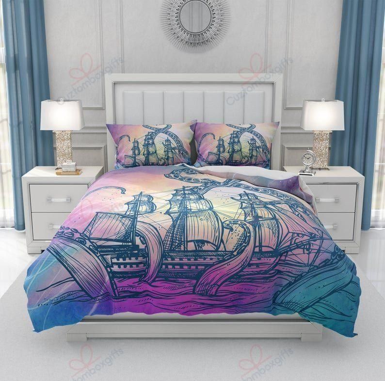 octopus sailboat printed bedding set bedroom decor 5913