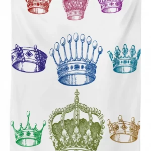 old antique crown set 3d printed tablecloth table decor 1155