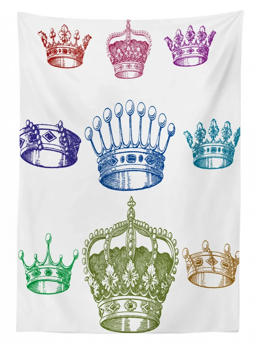 old antique crown set 3d printed tablecloth table decor 1155
