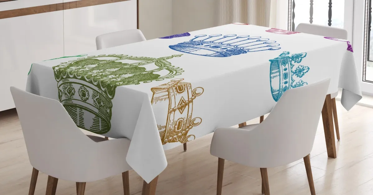 old antique crown set 3d printed tablecloth table decor 1804