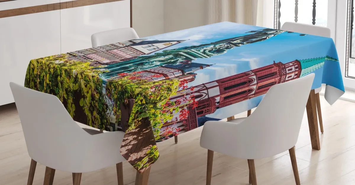 old city frankfurt 3d printed tablecloth table decor 5146