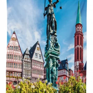 old city frankfurt 3d printed tablecloth table decor 6127