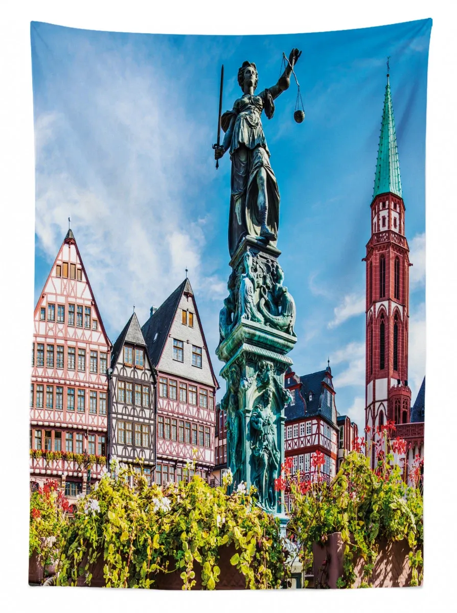 old city frankfurt 3d printed tablecloth table decor 6127