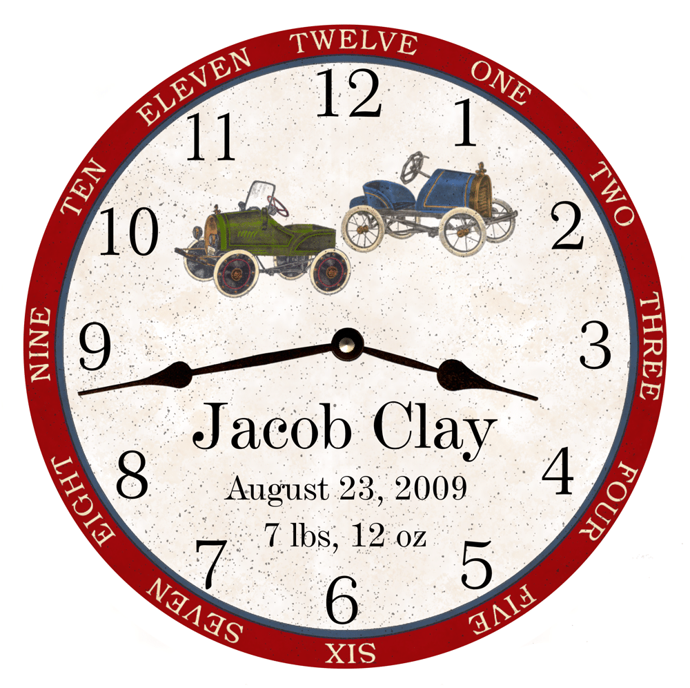 old fashioned car custom name decoration gift wall clock jacob clay 4913