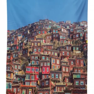 Old Houses Larung Gar 3D Printed Tablecloth Table Decor 1 old houses larung gar 3d printed tablecloth table decor 3238
