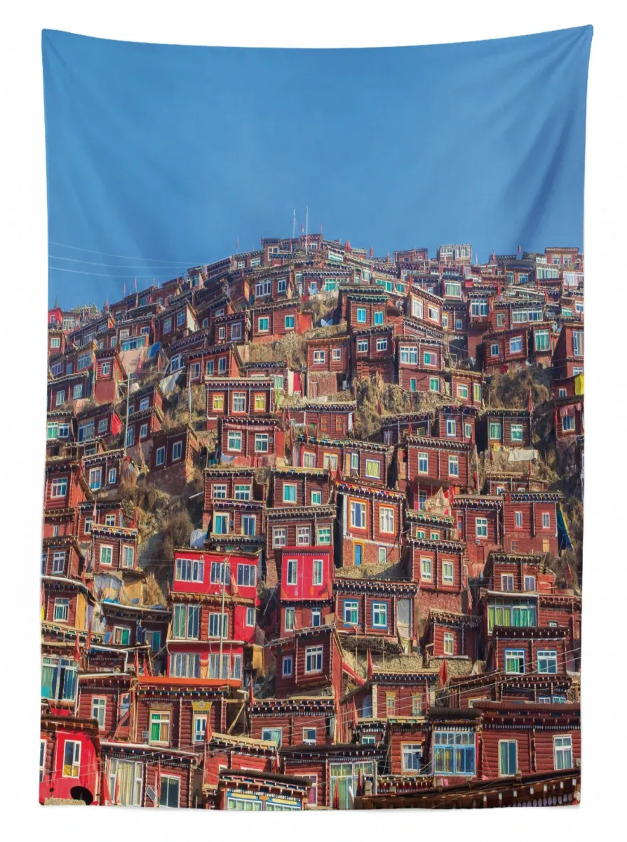 Old Houses Larung Gar 3D Printed Tablecloth Table Decor old houses larung gar 3d printed tablecloth table decor 3238