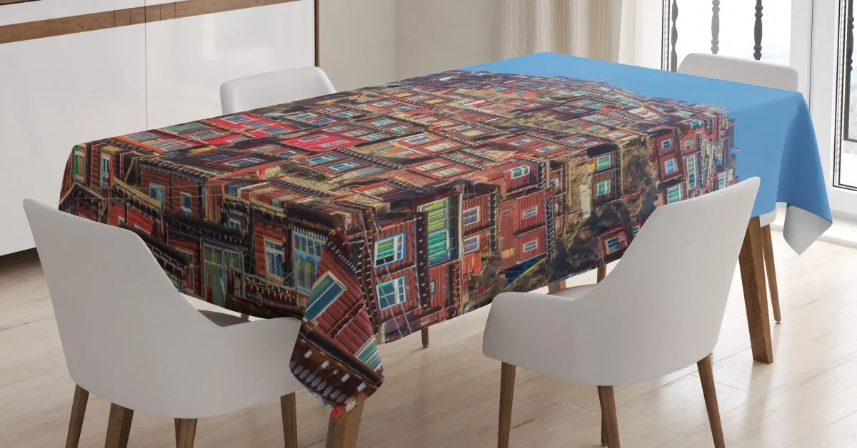 Old Houses Larung Gar 3D Printed Tablecloth Table Decor old houses larung gar 3d printed tablecloth table decor 5981
