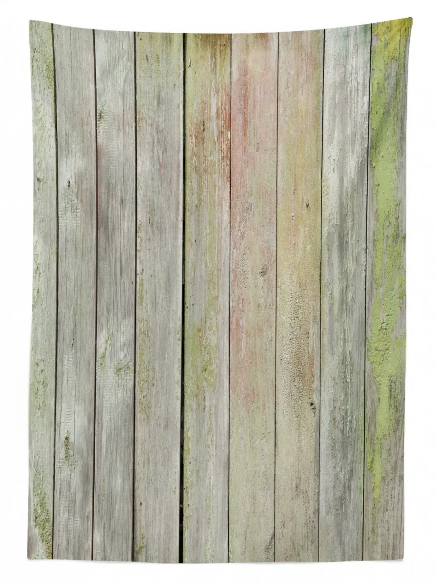 old rural grungy wooden fence 3d printed tablecloth table decor 1816