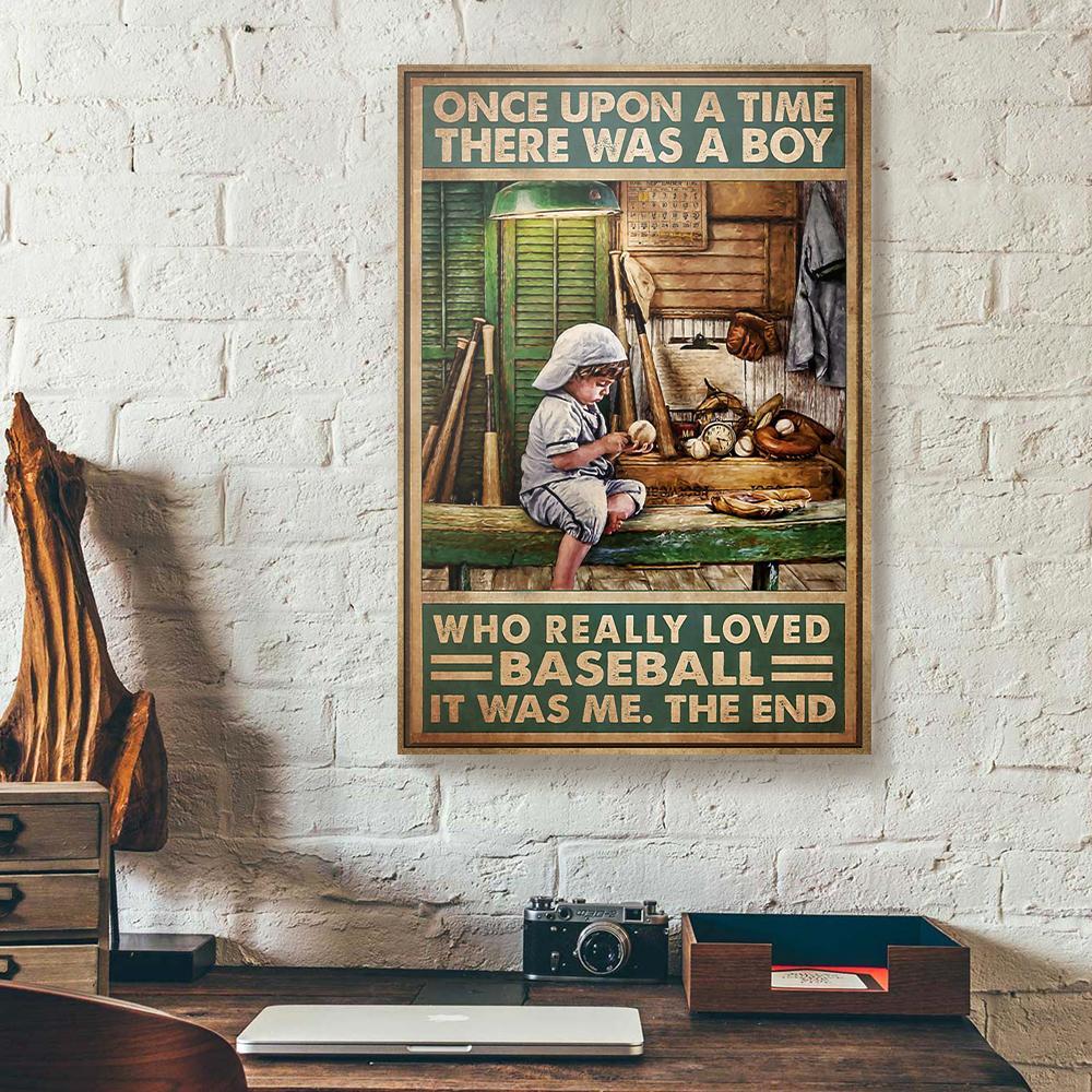 once upon a time there was a boy loved baseball canvas prints wall art decor 1620