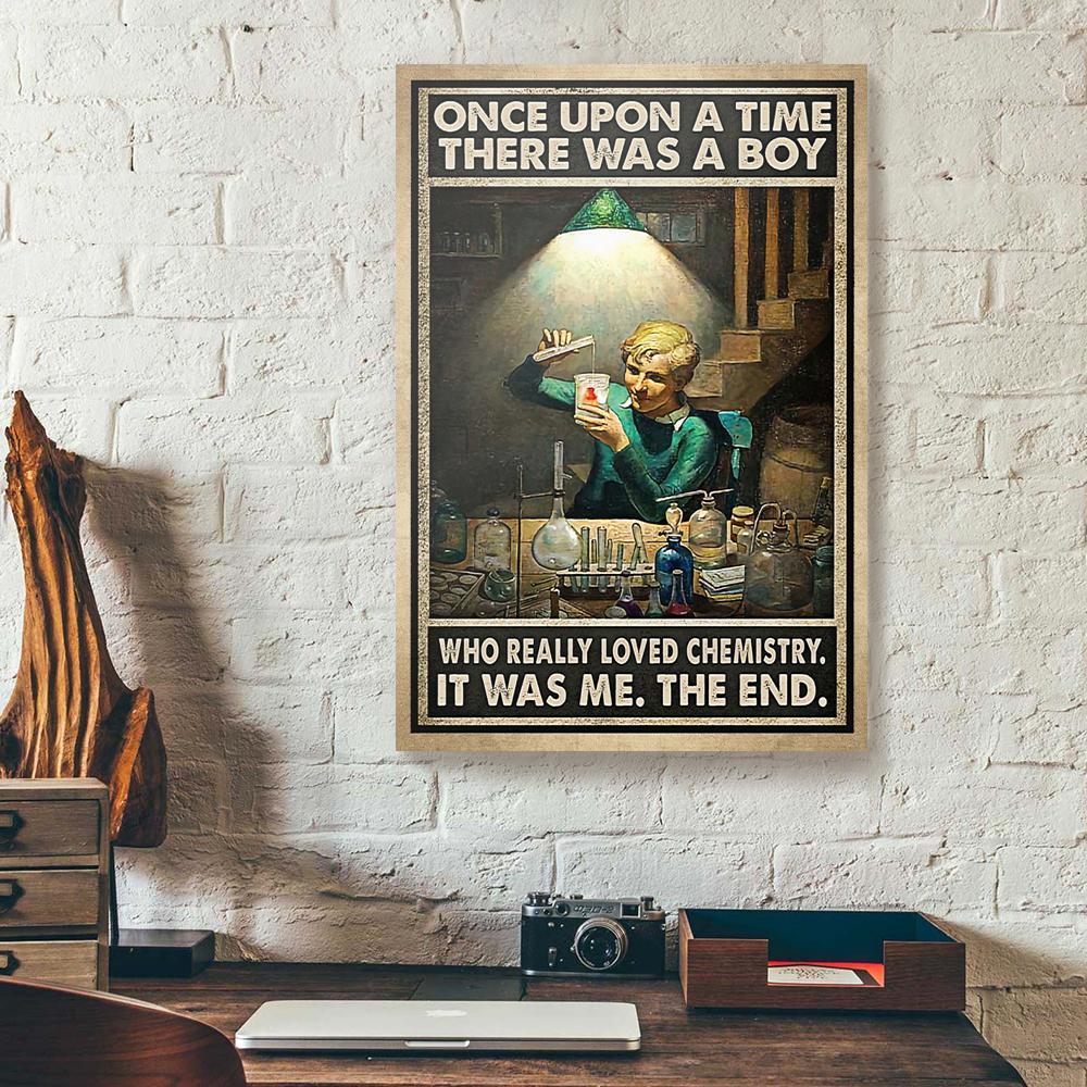 once upon a time there was a boy loved chemistry canvas prints wall art decor 3958