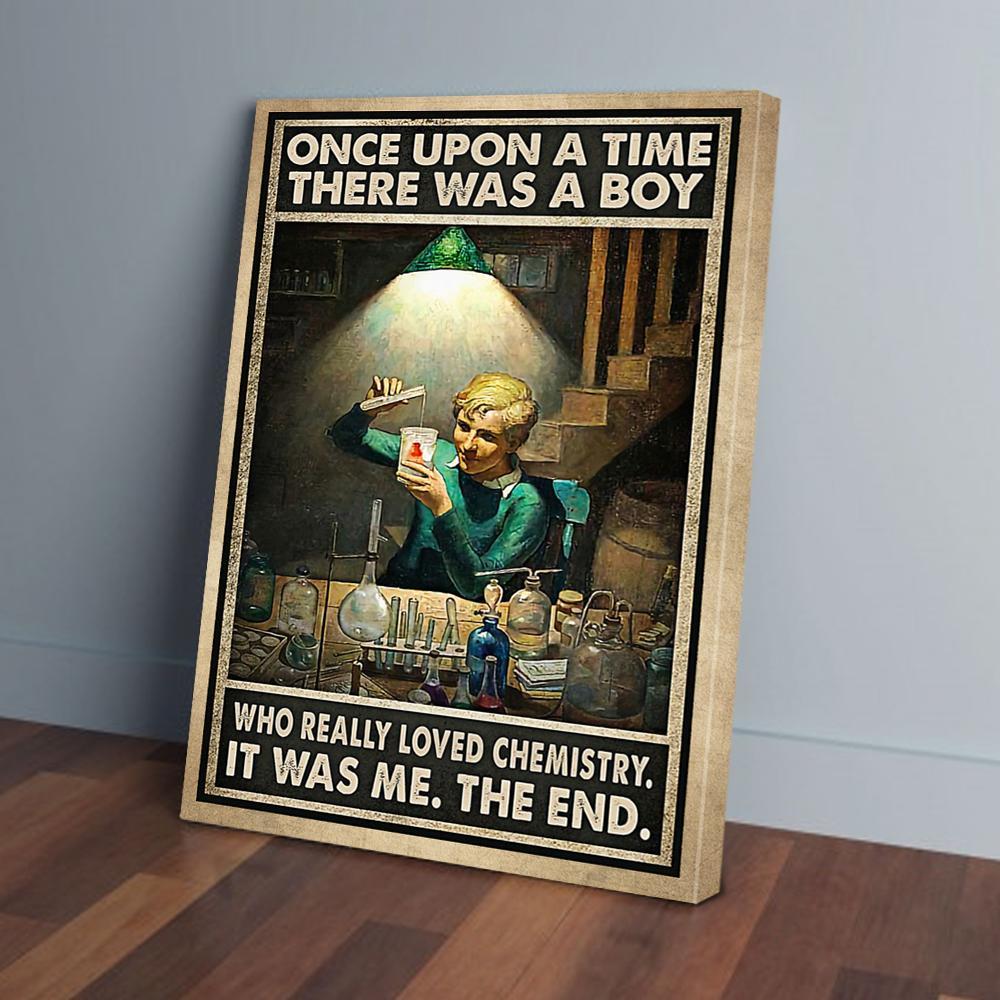 once upon a time there was a boy loved chemistry canvas prints wall art decor 7794