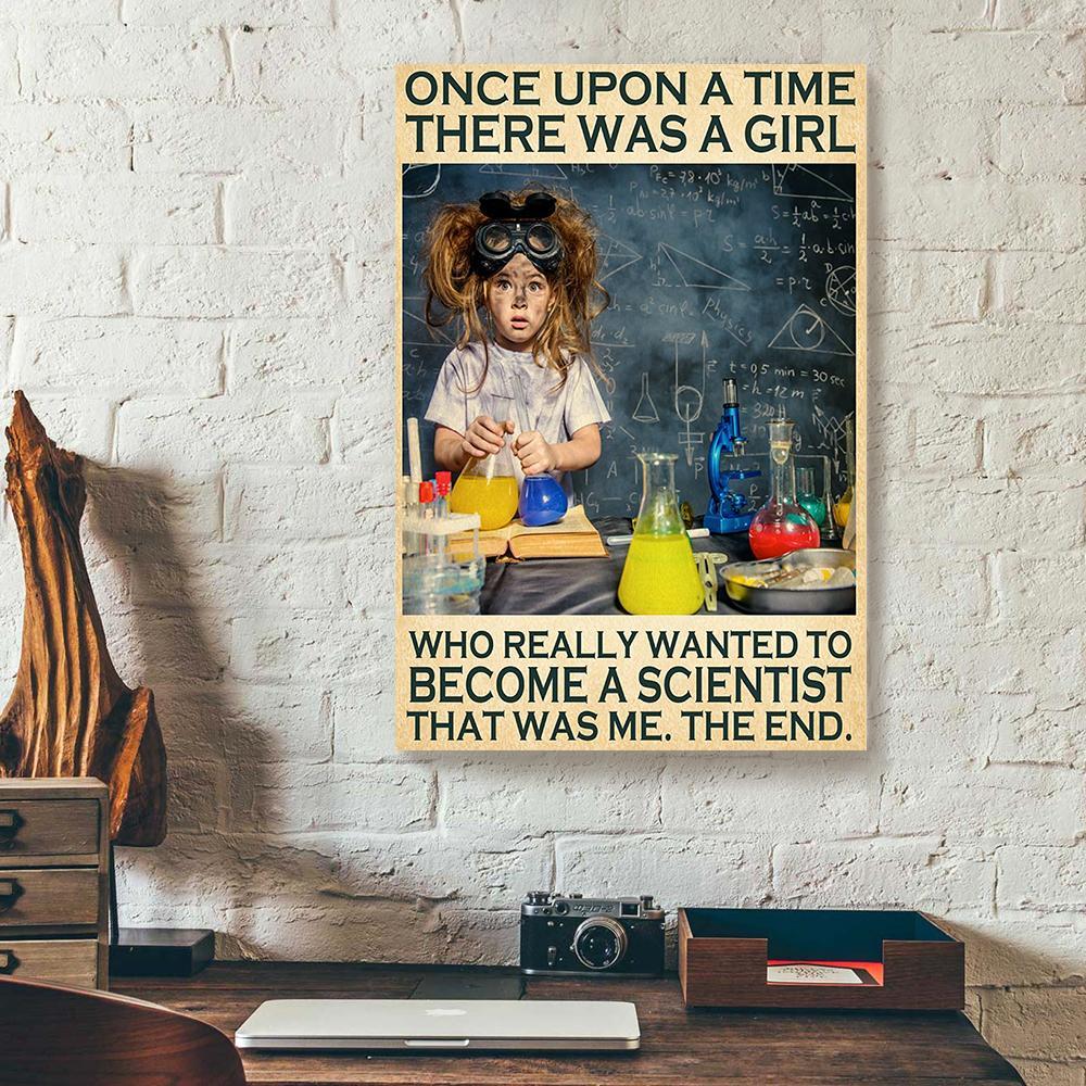 once upon a time there was a girl become a scientist canvas prints wall art decor 5652