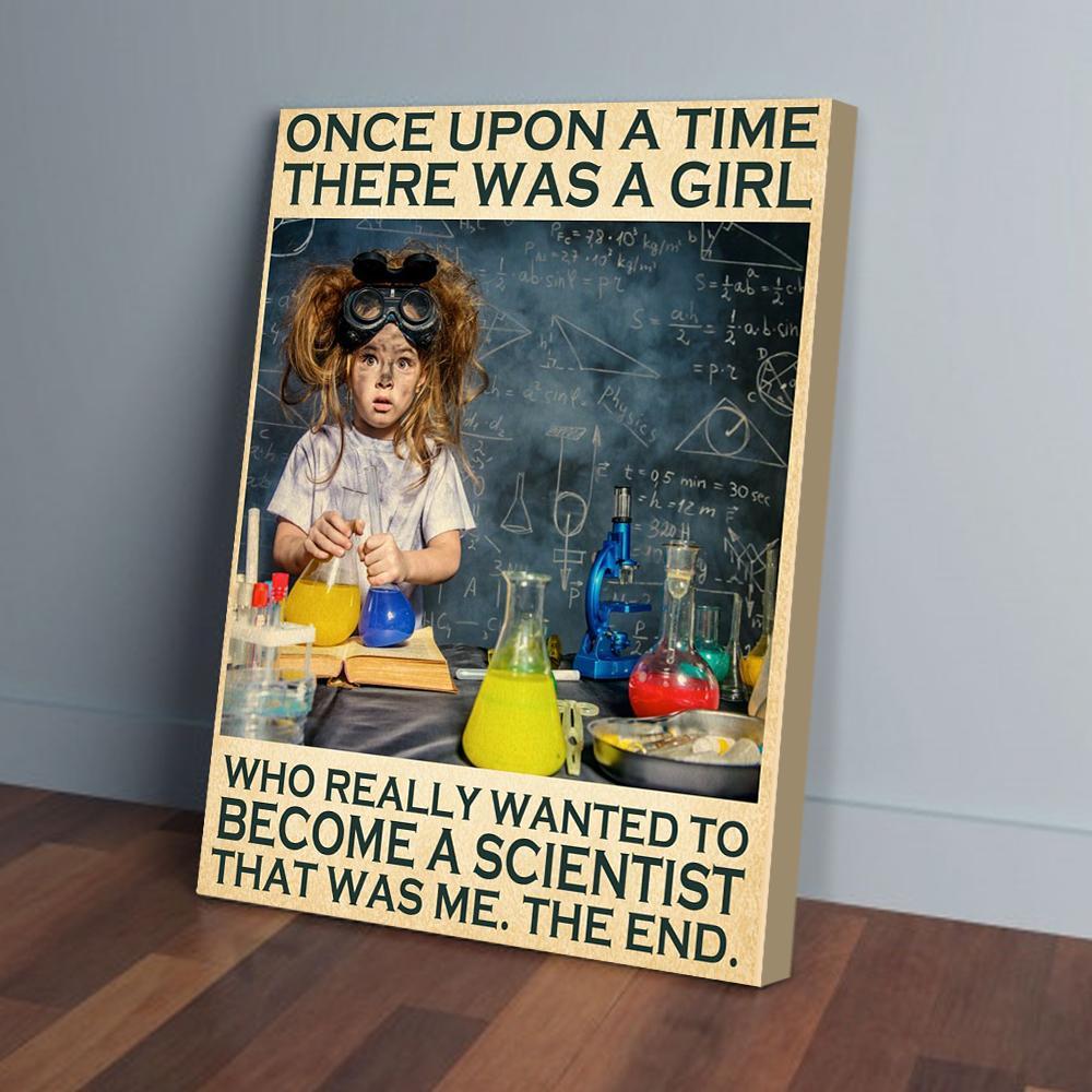 once upon a time there was a girl become a scientist canvas prints wall art decor 8241