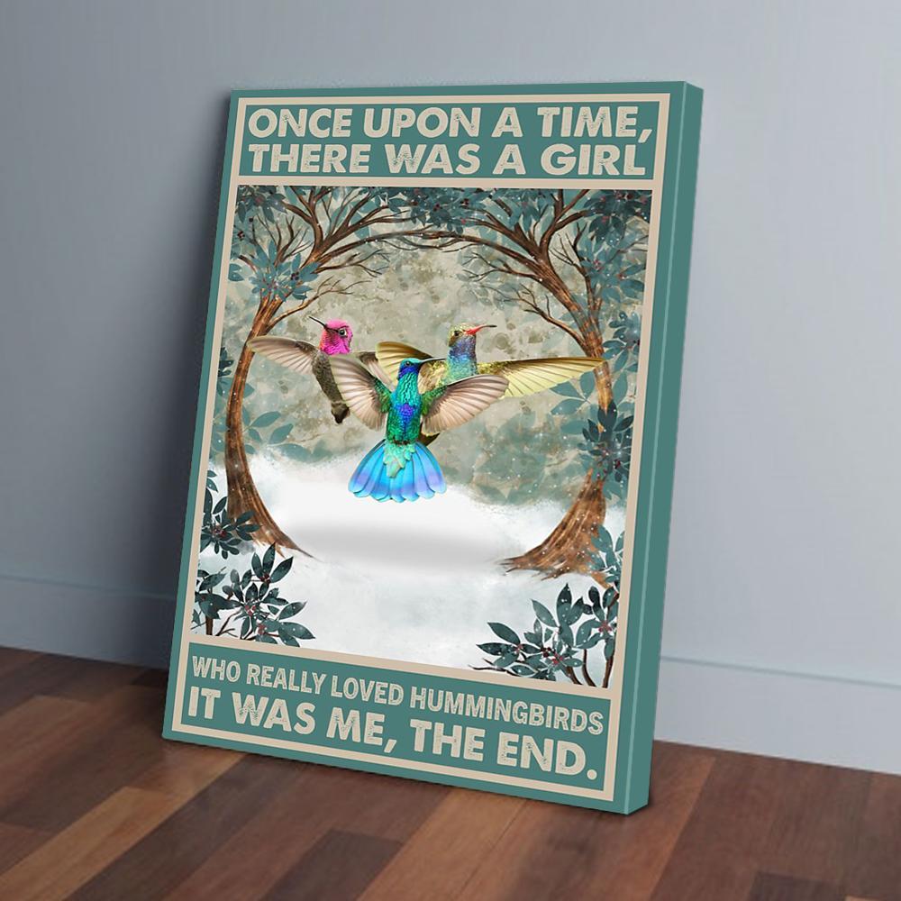 once upon a time there was a girl loved hummingbirds canvas prints wall art decor 1297