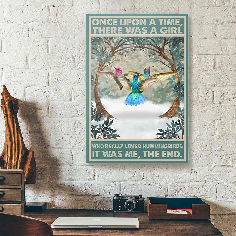 once upon a time there was a girl loved hummingbirds canvas prints wall art decor 2306