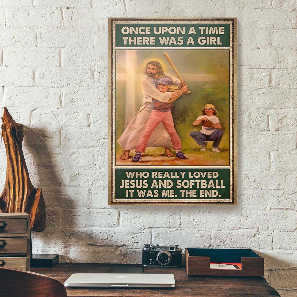 Once Upon A Time There Was A Girl Loved Jesus And Softball Canvas Prints - Wall Art Decor once upon a time there was a girl loved jesus and softball canvas prints wall art decor 8672