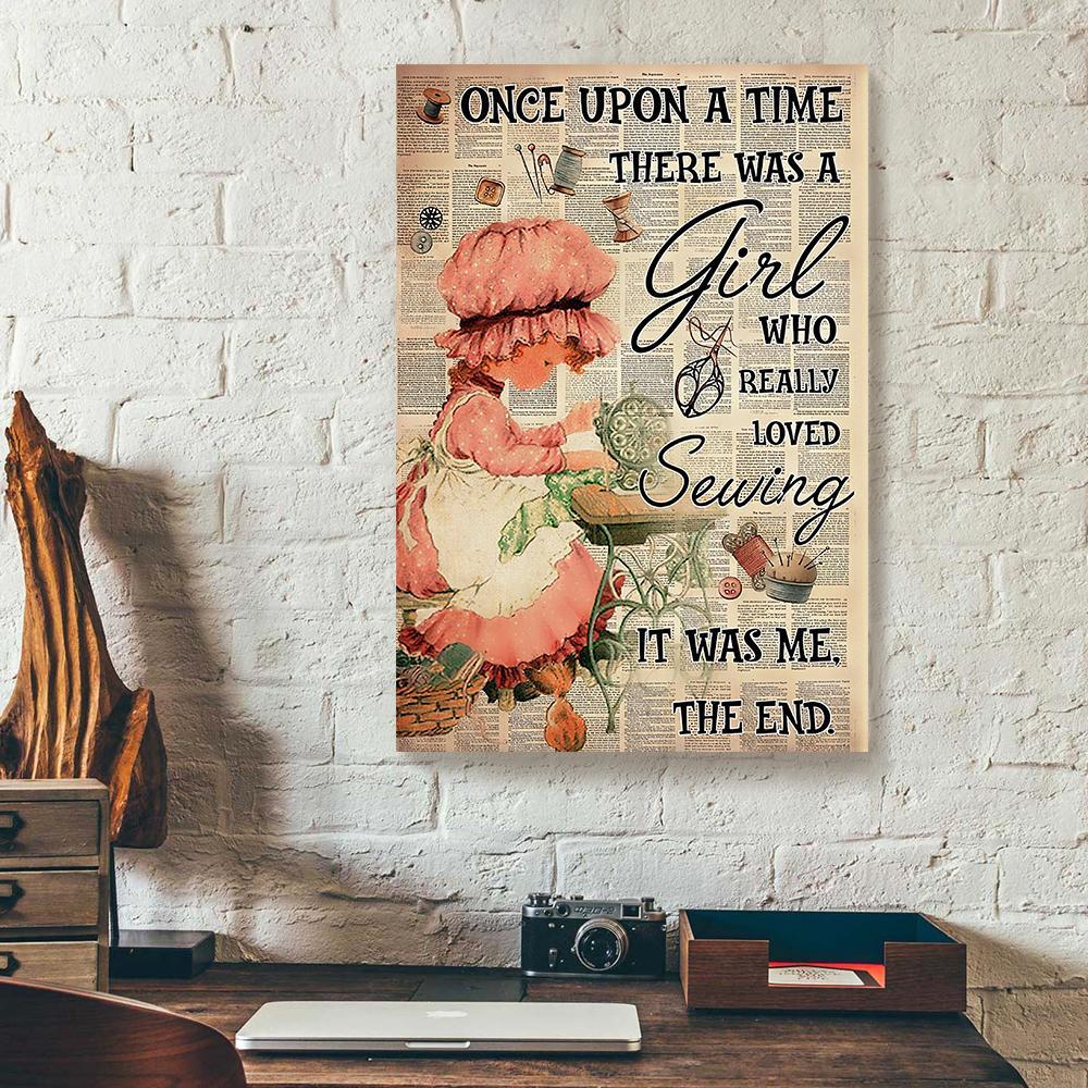 Once Upon A Time There Was A Girl Loved Sewing Canvas Prints - Wall Art Decor once upon a time there was a girl loved sewing canvas prints wall art decor 5455