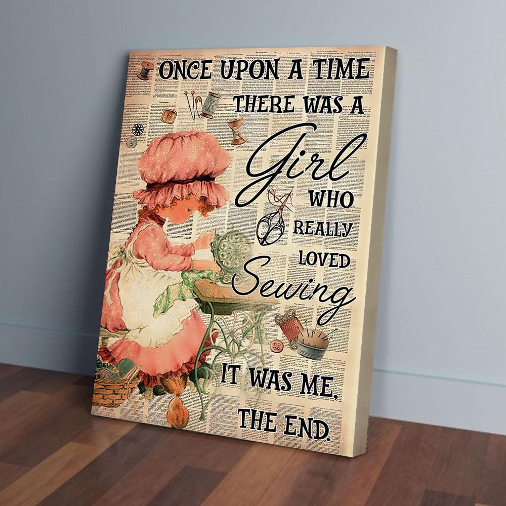 Once Upon A Time There Was A Girl Loved Sewing Canvas Prints - Wall Art Decor once upon a time there was a girl loved sewing canvas prints wall art decor 8087