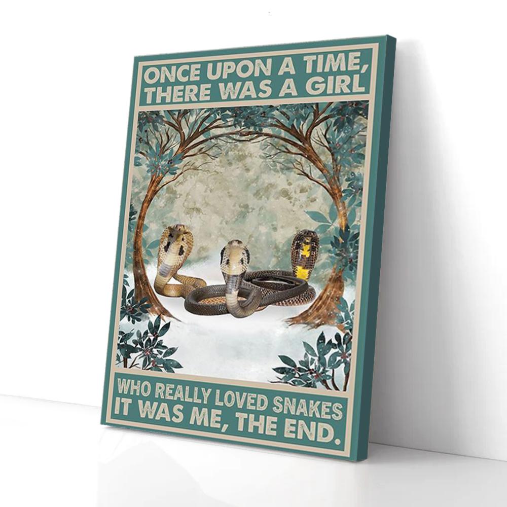 once upon a time there was a girl loved snakes canvas prints wall art decor 8806