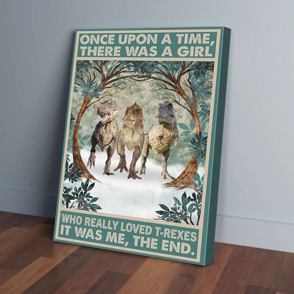 once upon a time there was a girl loved trexes canvas prints wall art decor 2867