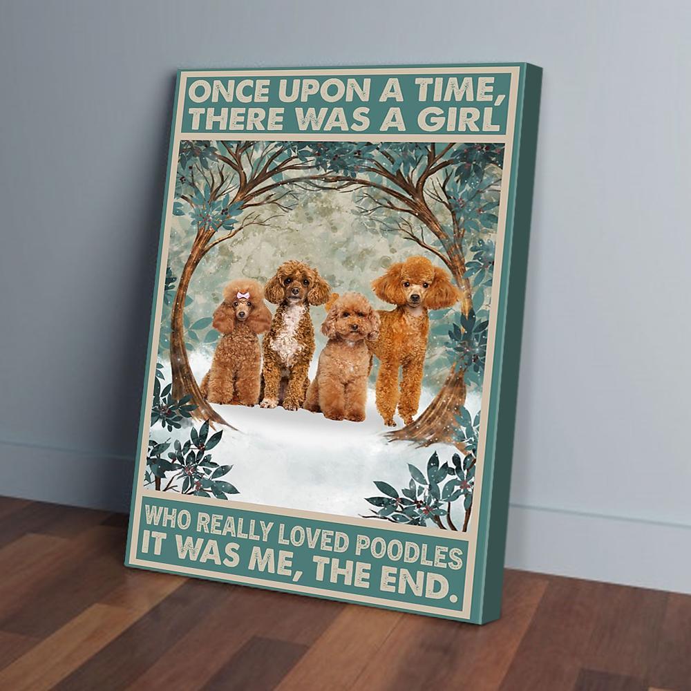 once upon a time there was a girl poodles canvas prints wall art decor 1990