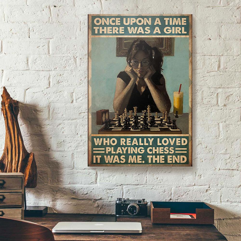 once upon a time there was a girl who really loved playing chess canvas prints wall art decor 3877