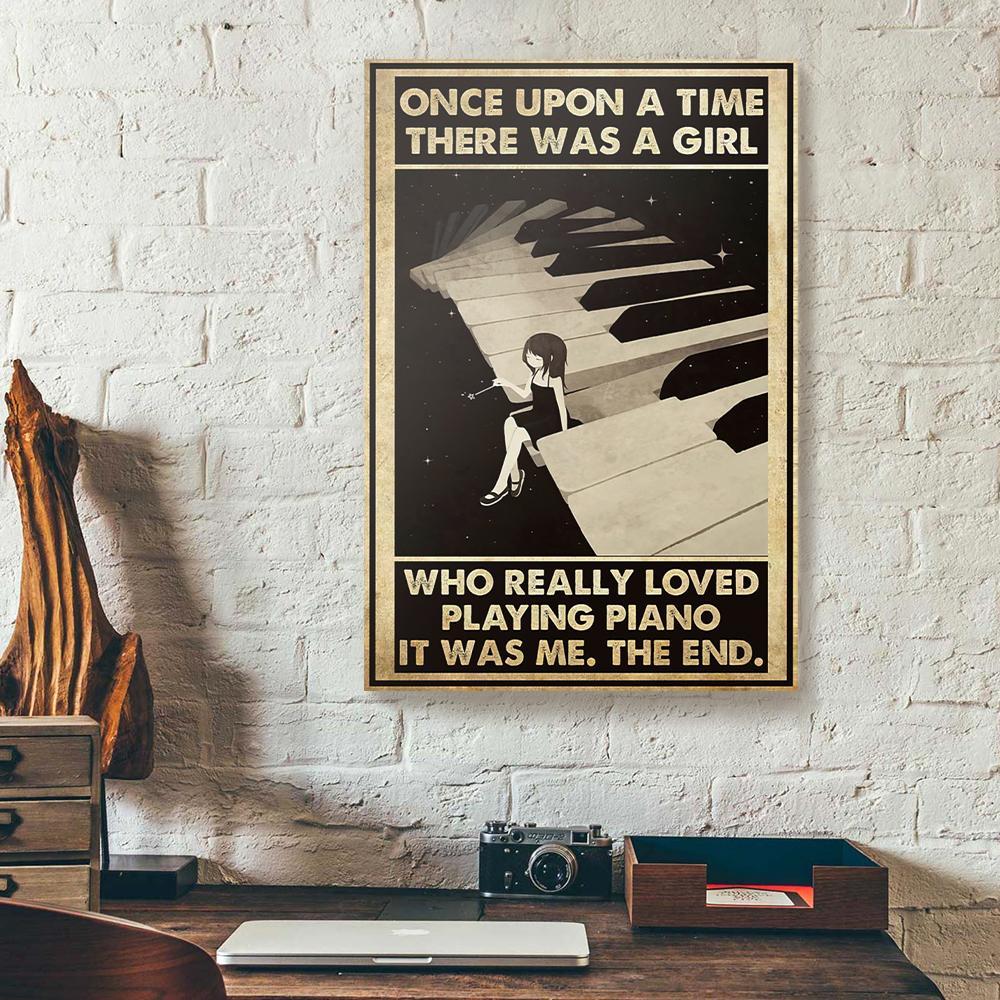 once upon a time there was a girl who really loved playing piano canvas prints wall art decor 6965