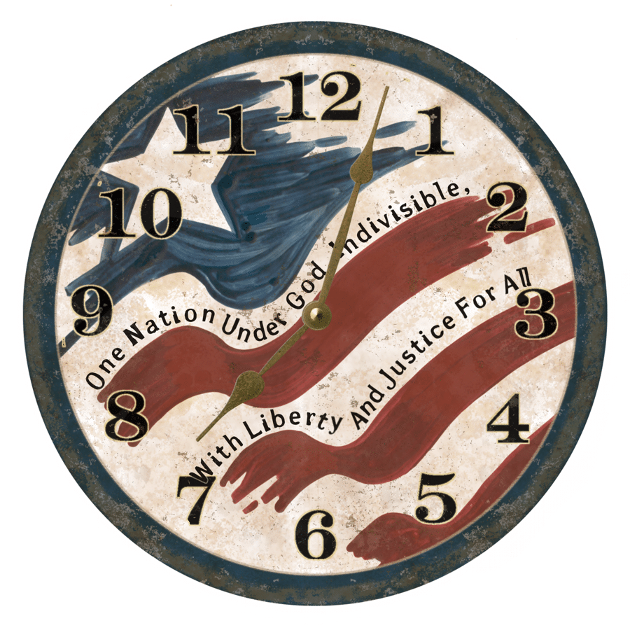 one nation under god indivisible decoration gift wall clock 4590