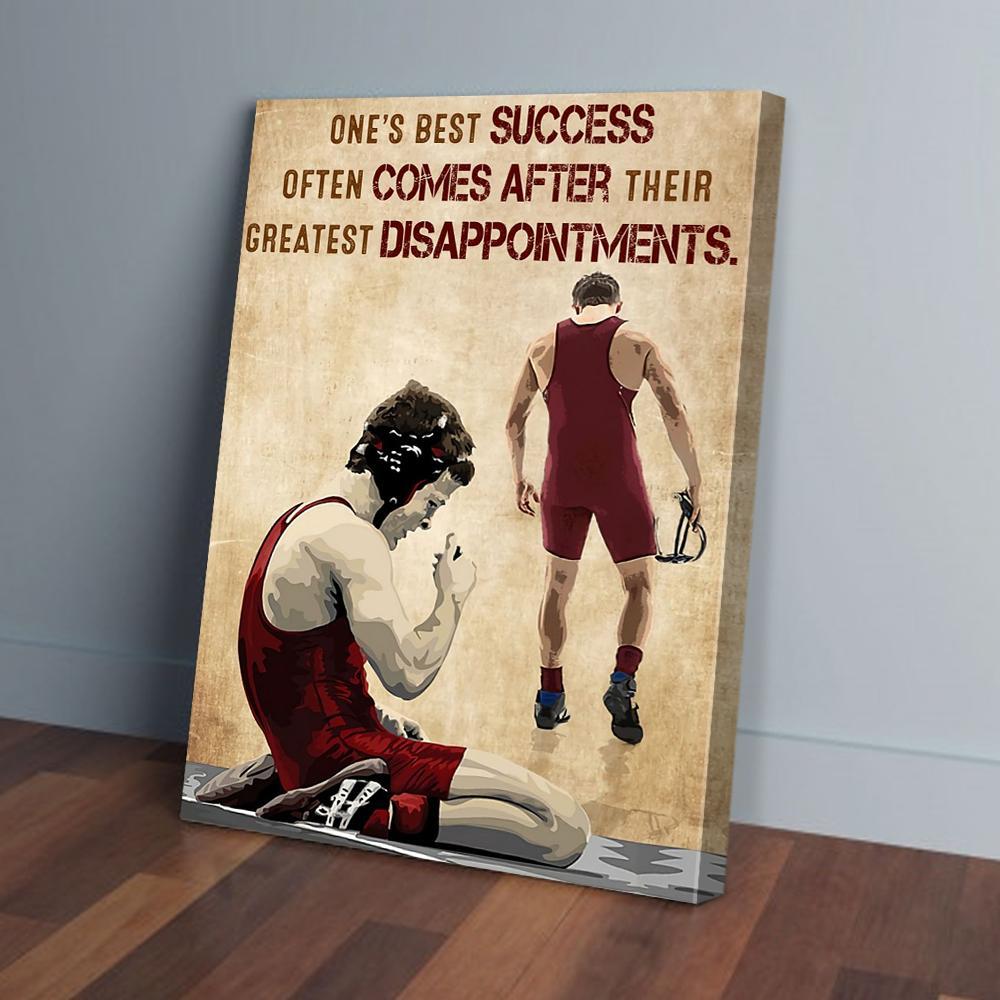 ones best success often comes after wrestling canvas wall art 7184