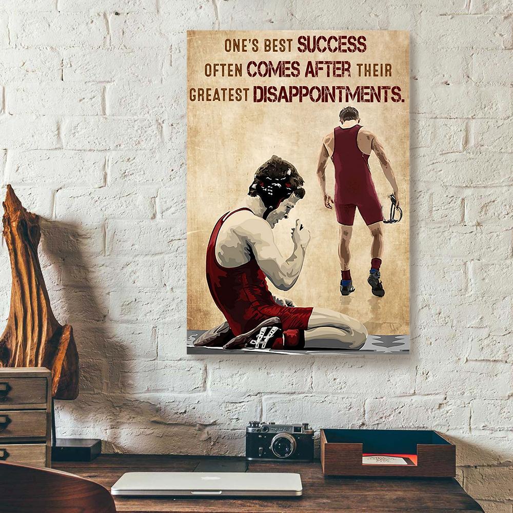 ones best success often comes after wrestling canvas wall art 8284