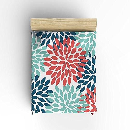 Orange Blue And Teal Dahlia Pinnata Flower Pattern Duvet Cover Bedding Set Bedroom Decor orange blue and teal dahlia pinnata flower pattern duvet cover bedding set bedroom decor 2926