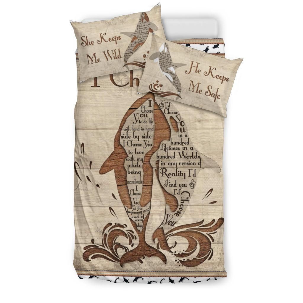 orca couple orca i choose you in a hundred lifetimes comforter duvet bedding set 5863