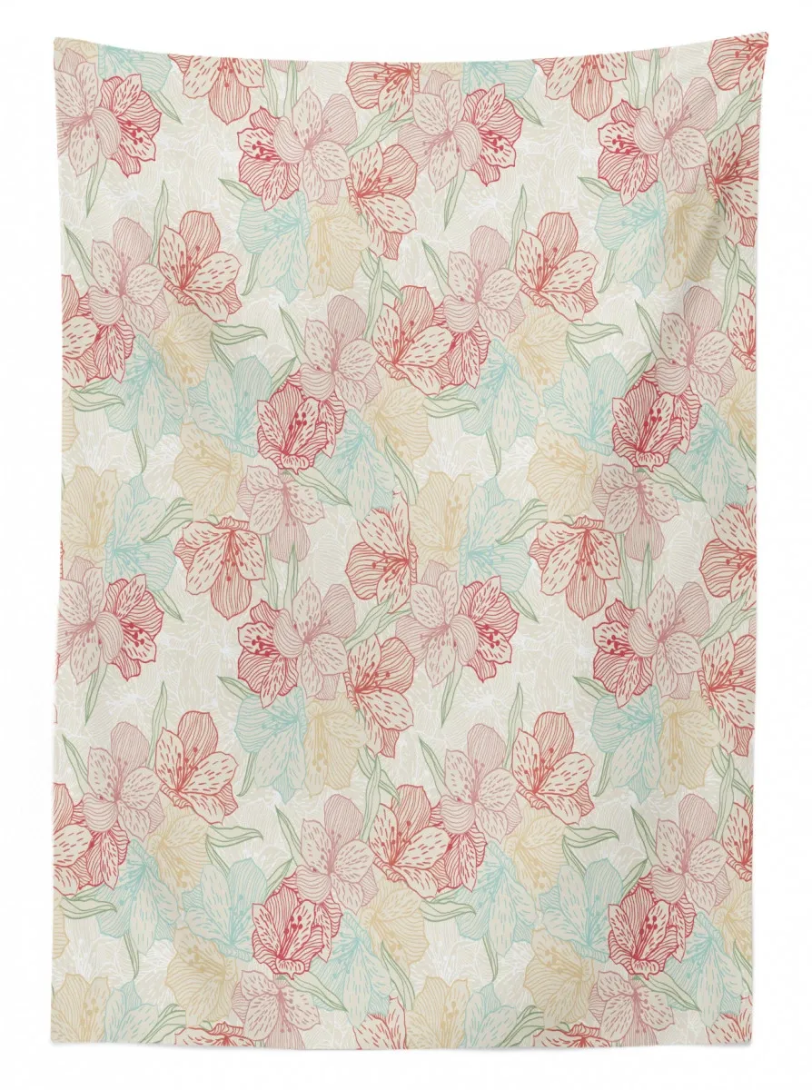 orchid in soft colors 3d printed tablecloth table decor 6260