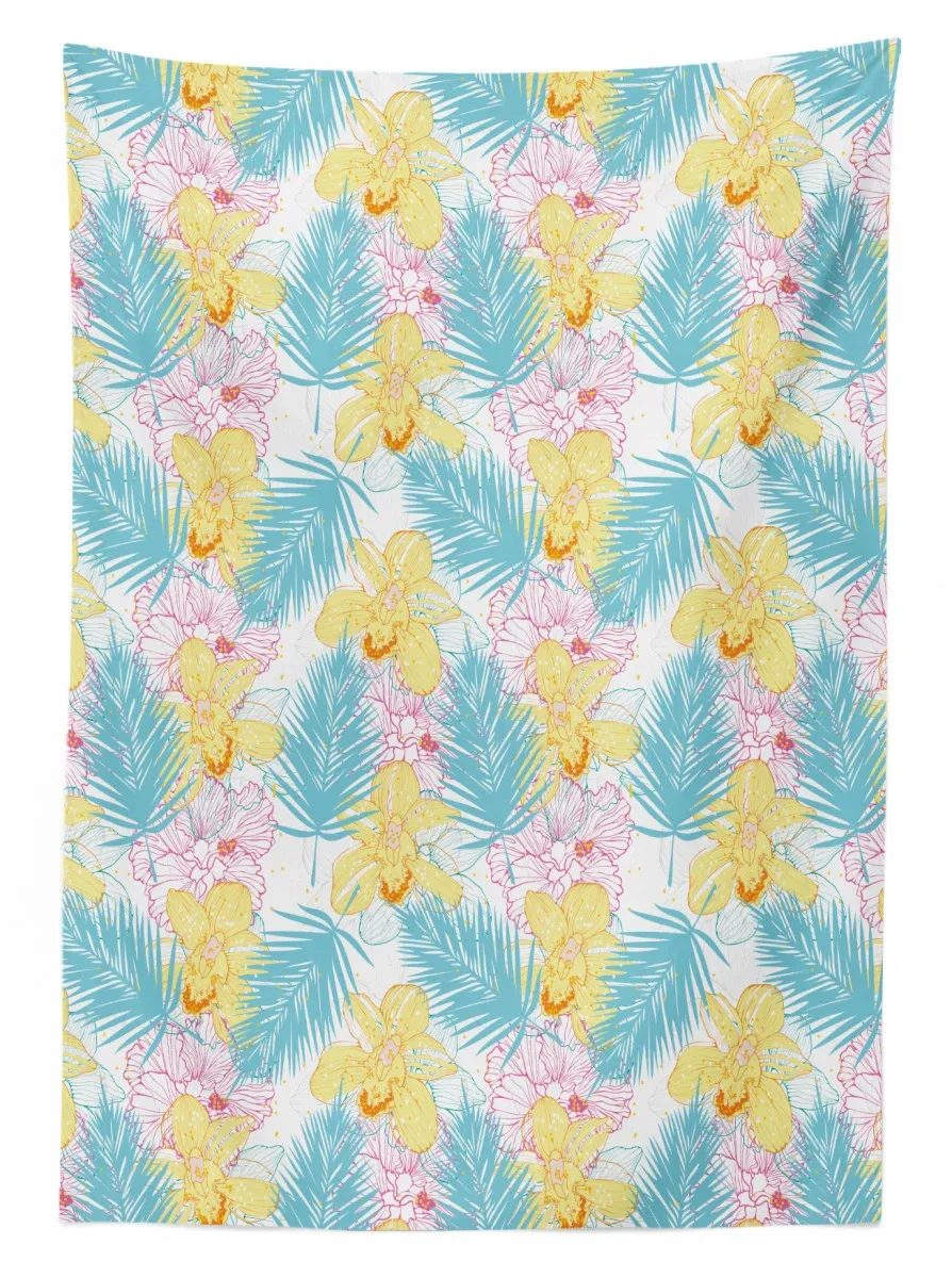 orchids with paint spots 3d printed tablecloth table decor 1890