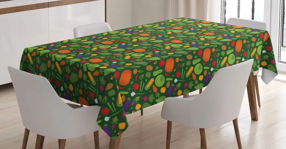 organic healthy food 3d printed tablecloth table decor 1980
