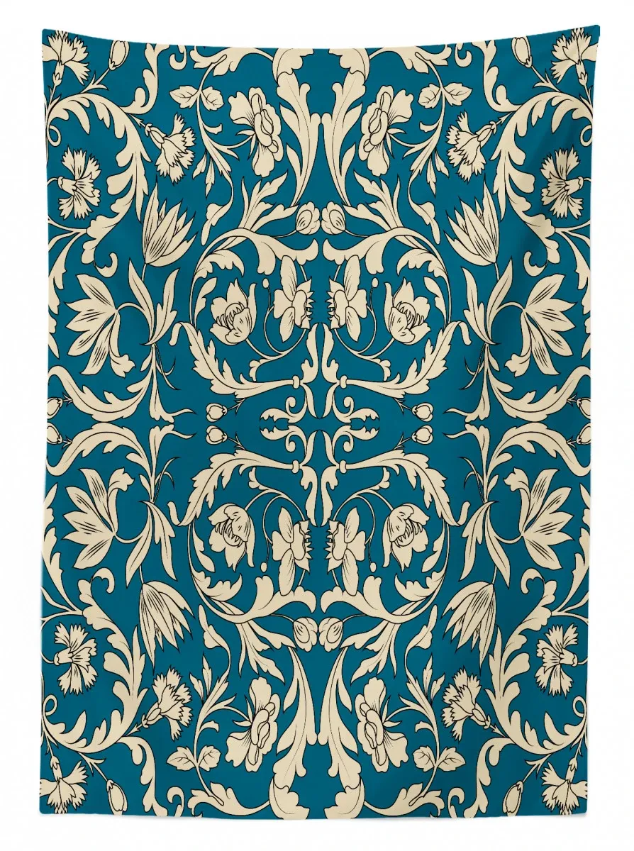 oriental antique scroll 3d printed tablecloth table decor 1502