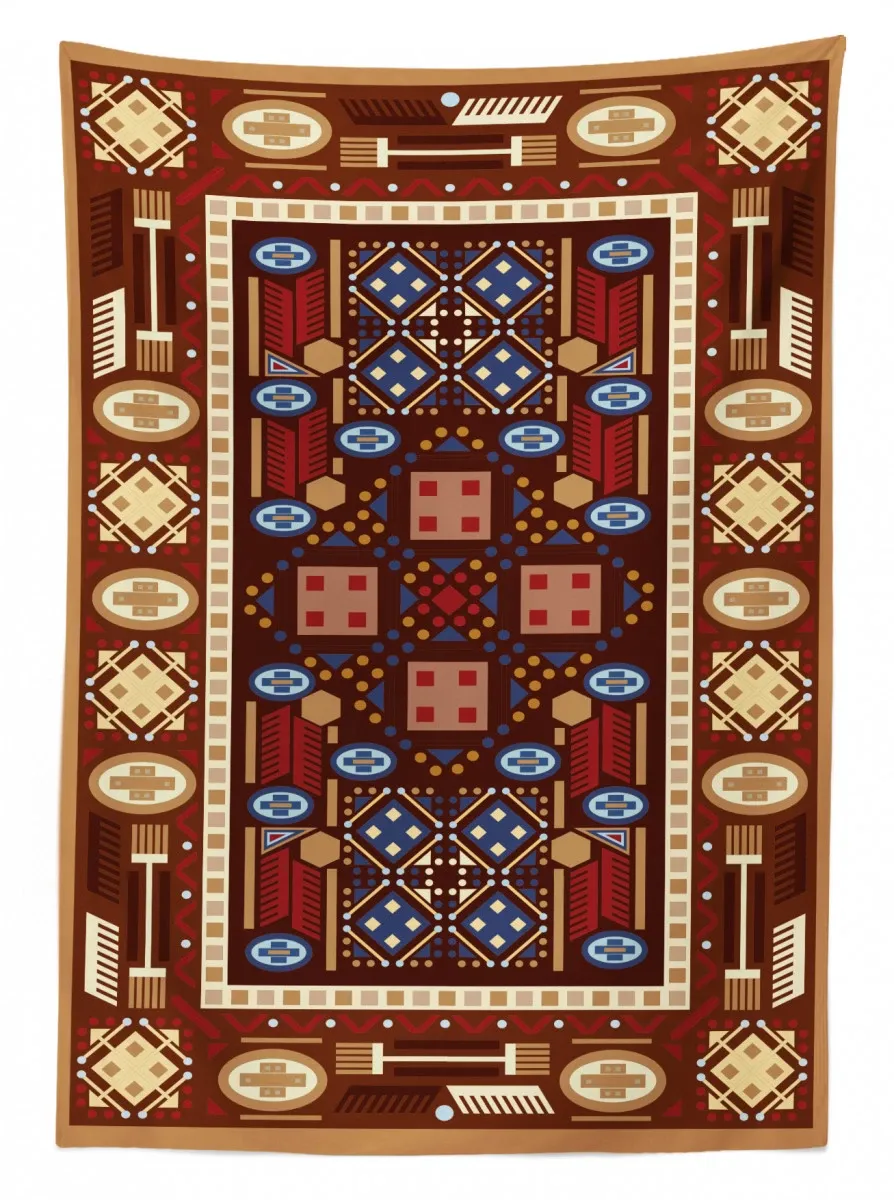 oriental rhombus design 3d printed tablecloth table decor 1831