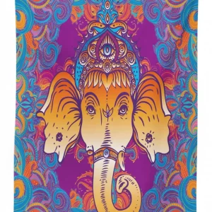 ornamental elephant 3d printed tablecloth table decor 4798