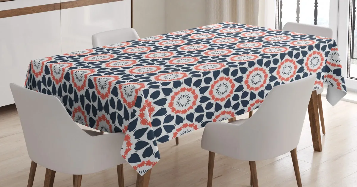 ornamental floral elements 3d printed tablecloth table decor 8793