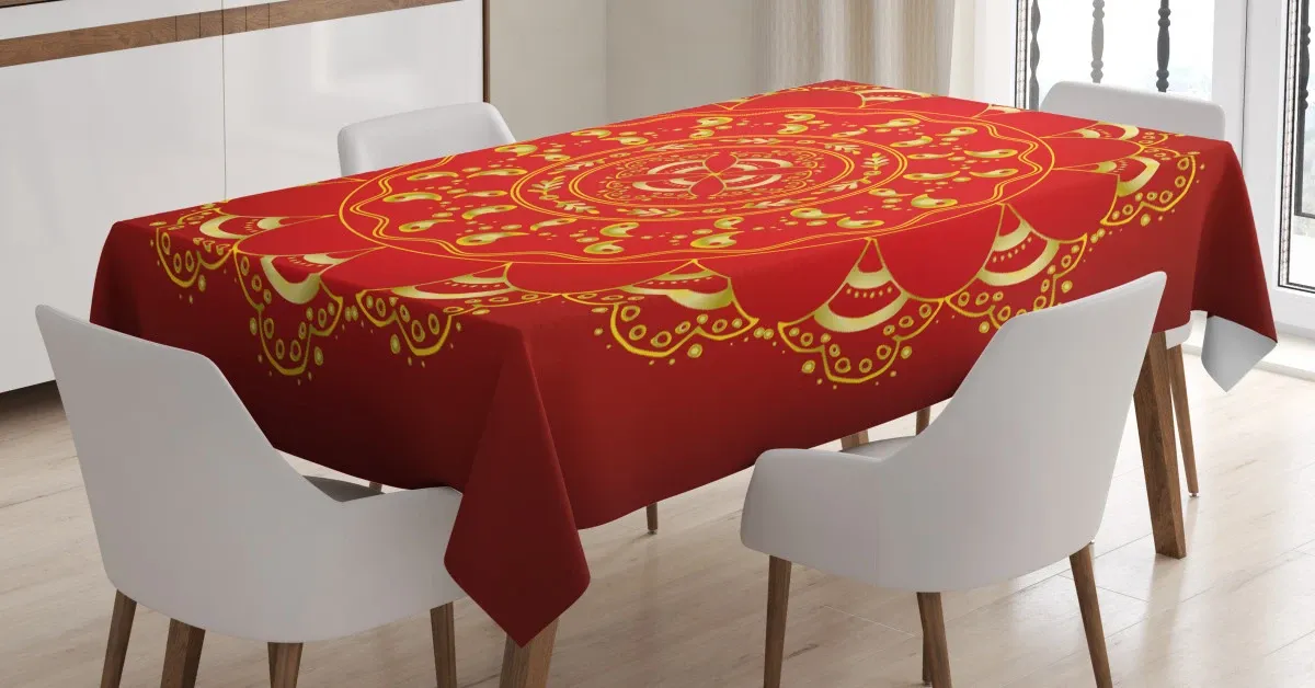 ornate art 3d printed tablecloth table decor 4495