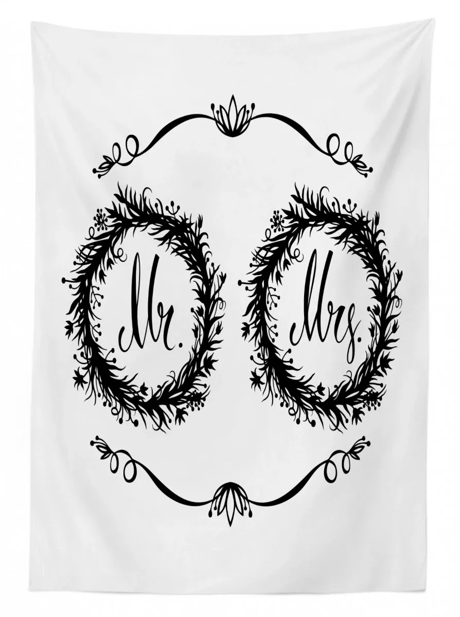 ornate floral wreaths 3d printed tablecloth table decor 8019