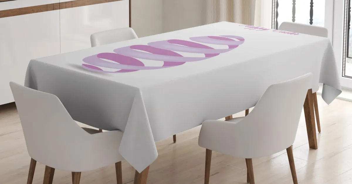 ornate ribbon egg shape 3d printed tablecloth table decor 4771